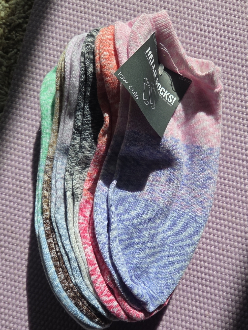 Hello Socks! Women's Low-Cut No-Show Sock Pack - Pastel Mix